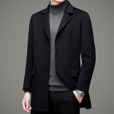 澳洲羊毛毛呢风衣男新款中年秋冬大衣商务休闲外套MNSA2277-P480,男装毛呢大衣,电商B212（原钱塘6029）