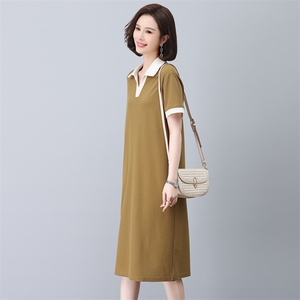 2023夏季新款时尚拼色休闲连衣裙 宽松显瘦百搭气质女装图片