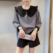 夏装减龄薄料拼接小衫，其它，雪儿伊秀