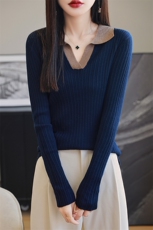 修身时尚气质套衫纯色2024年秋季简约百搭针织衫，女装羊毛衫，朝思羊绒