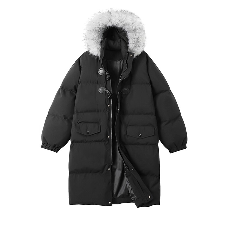 现货中长款棉衣男冬季加厚棉袄宽松连帽毛领棉服外套M107-P120,男装棉衣,星座308B-2