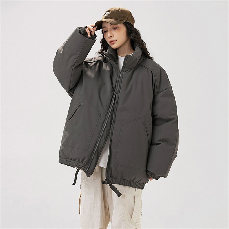 现货冬季美式休闲加厚雪山外套夹克立领纯色三防户外工装棉服,男装夹克,电商A443