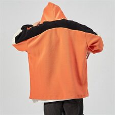 秋季新款男士宽松大码羊羔毛休闲拼接套头外套卫衣WY82/P65，男装卫衣，星座608A