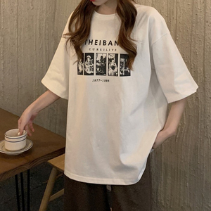 T0678-P25 日系纯棉短袖 学院风学生男女同款 宽松大码图片