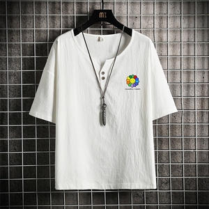 TY61101-P30 v领亚短袖t恤男大码半袖半截袖图片