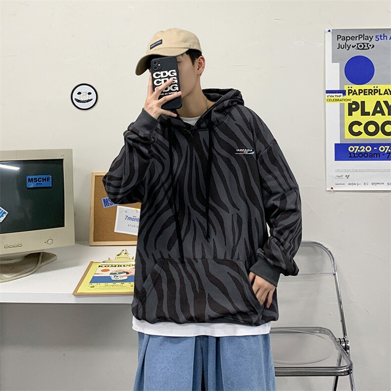 703-W216主推差价大秋季动物纹斑马条纹卫衣胸口绣花情侣,男装卫衣,星座703