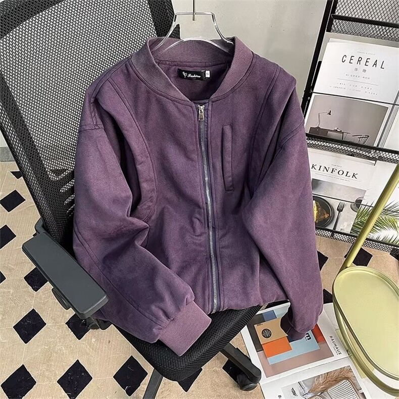 麂皮绒棒球服外套男士春季A679P75,男装夹克,星座1116-2