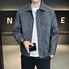 美式皮衣外套男秋季2025新款机车飞行员皮夹克A313-K275118-P155，男装皮衣，电商A313