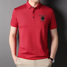 新款T恤男士纯色翻领透气商务休闲宽松运动服上衣潮流百搭体恤衫，男装T恤，电商B212（原钱塘6029）