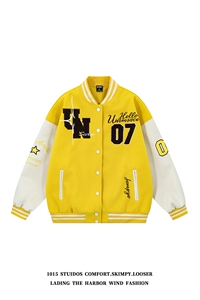 设计感字母毛巾绣棒球服美式复古情侣外套 1015-JK127-P125图片