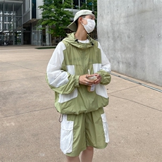 夏季撞色夹克衫防晒服套装运动风时尚防晒衣男XZ514-2-1611-P98，男装防晒衣，星座514-2(原B239)