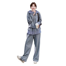 新品【现货】25秋季拼接格子卫衣休闲套装2C326-W301P185-K268，女装套装/套裙，2C326