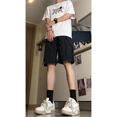 聚酯纤维大口袋夏季冰丝防水速干工装短裤男，男装牛仔裤，电商A086-1