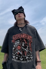 美式骷髅印花水洗做旧夏季无袖背心/马甲/坎肩XZ514-2-1312-P38，男装背心/马甲，星座514-2(原B239)