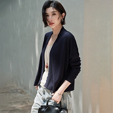 2025秋冬新款女羊绒衫100%纯山羊绒V领时尚复古简约气质针织开衫，女装羊绒衫，江帆羊绒