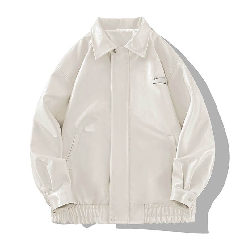 翻领秋季机车皮衣男情侣休闲夹克潮外套男士A266-PY006-特P55，男装皮衣，电商A266