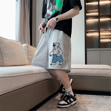 夏季华夫格仿棉男款短裤卡通印花休闲五分裤宽松大码中裤DK40，男装牛仔裤，星座1013