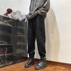 k1050-p45-控68现货oversize蓝色风牛仔裤拼接，男装牛仔裤，星座116