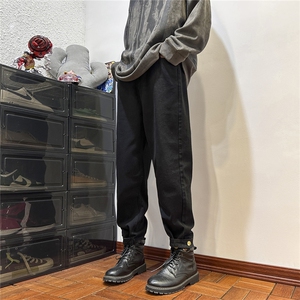 k1050-p45-控68  现货oversize蓝色风牛仔裤拼接图片