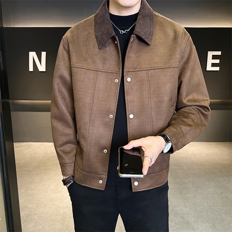 JK903-P140鹿皮绒男士外套春秋季2026新款休闲老钱风夹克，男装夹克，星座507A（原星座306B-2）