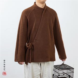 冬装新款风男装改良斜襟汉服外套HW206P140图片