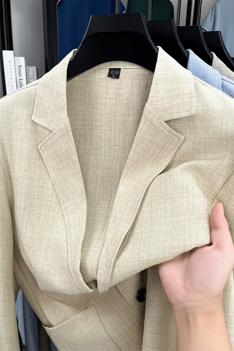LIUYI3373男式秋季新款长袖简约亚麻西服休闲商务便服西装单西,男装西服,电商B360