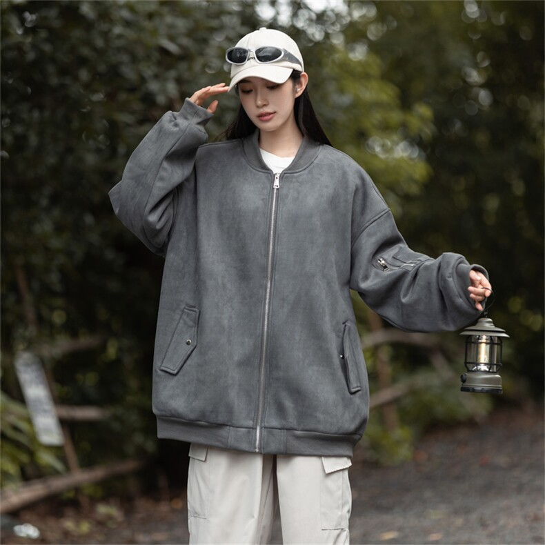 特P68控118春秋款美式复古麂皮绒飞行棒球服男女夹克外套JF01,男装夹克,电商B370