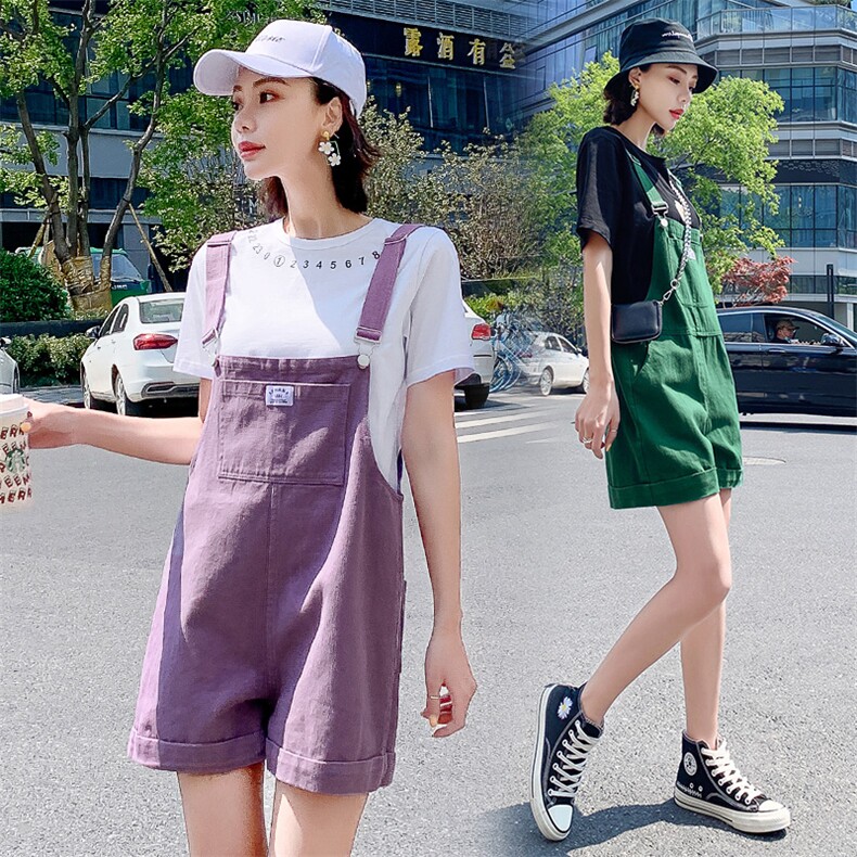 百搭减龄口袋韩版背带裤子2021年夏季常规,女装连体裤,钱塘布衣