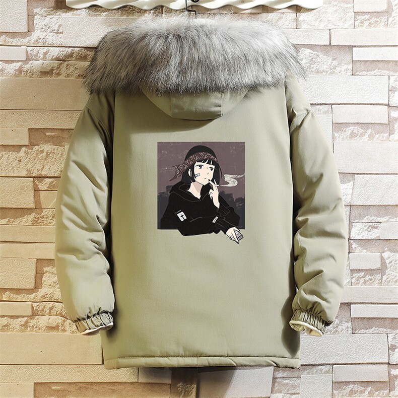 MM48122-P130冬季大毛领衣男士大码加厚袄男服砖墙,男装棉衣,电商A040A