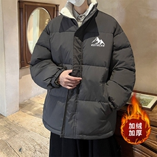 ！2024秋冬新款男士加绒加厚立领棉衣学生百搭外套MY130P70，男装棉衣，电商B220