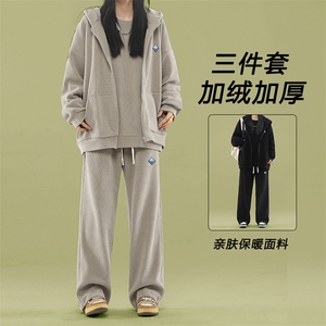 加绒加厚宽松直筒运动休闲长裤套装SJT862-特批176加绒特批206图片