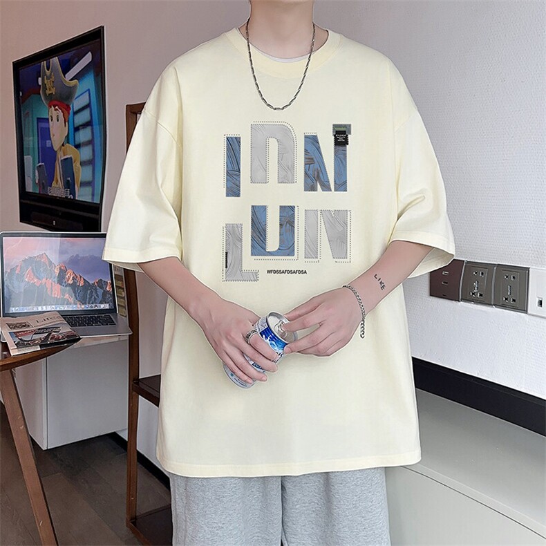 新款纯棉短袖t恤男夏季青少年初中高中学生帅气半袖体恤TX523-P25，男装T恤，星座505-3