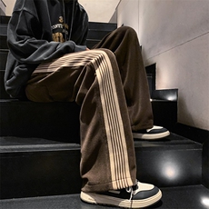 K3639-P48加绒55秋冬加厚美式潮牌灯芯绒织带垂坠感拖地休闲男裤，男装卫衣，电商A009A（原A058A）