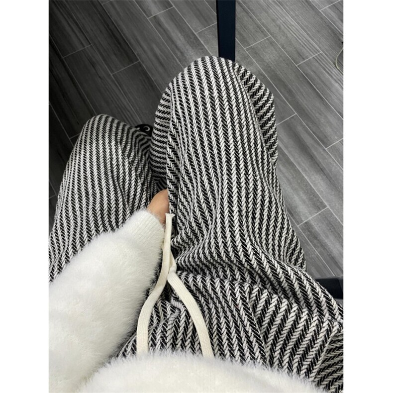 条纹阔腿裤女春秋夏季薄款休闲小个子垂感直筒裤K159,男装休闲裤,星座1116A-1（原606A）