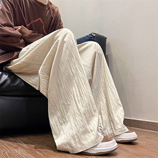 8XL-M特大码肌理感冰丝薄款休闲裤长裤男宽松百搭情侣裤K955P65，男装休闲裤，电商D206-1