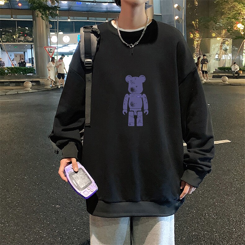 S6242-P28秋季圆领卫衣男大码韩版宽松长袖外套,男装卫衣,电商A040