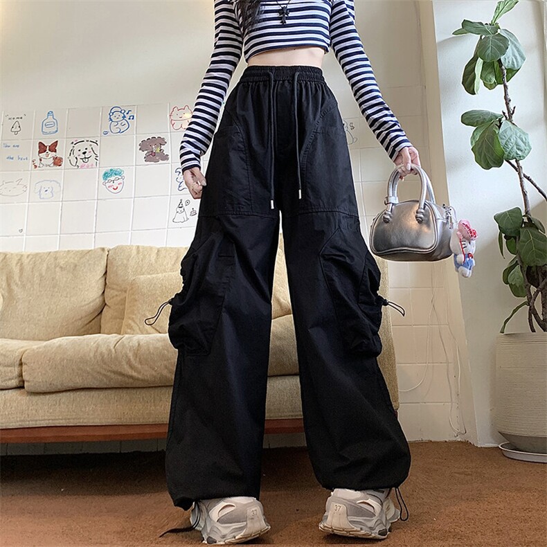 美式立体口袋工装裤男女秋季高街机能嘻哈中性街头风痞帅阔腿长裤，男装休闲裤，星座410-7