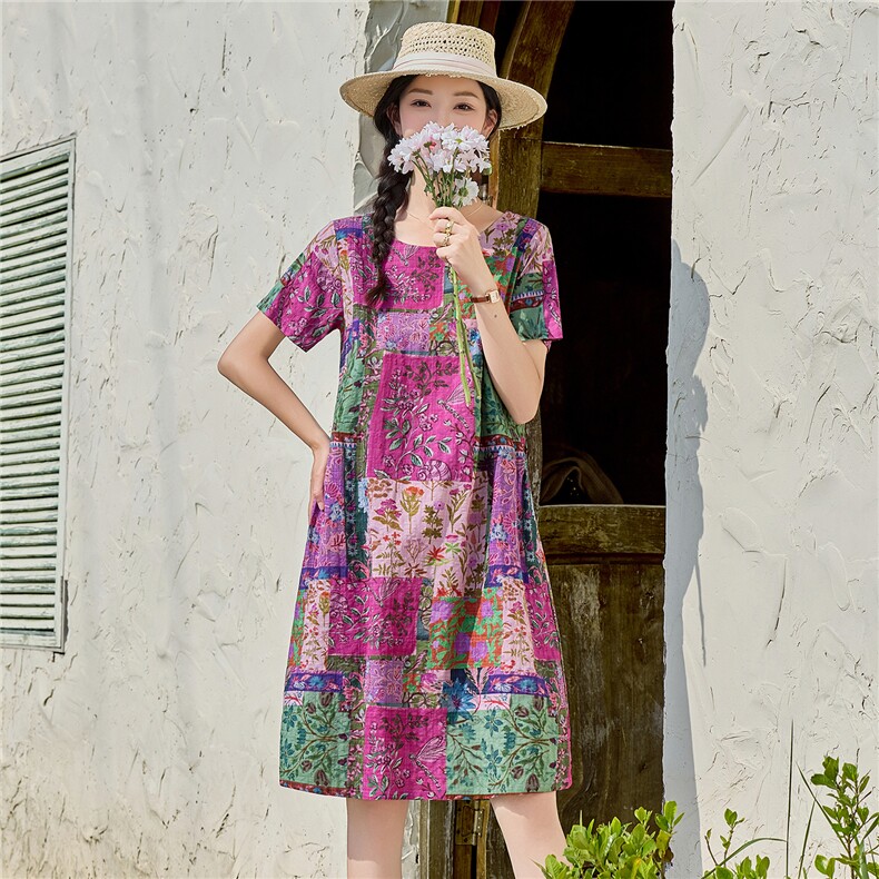 701时尚印花连衣裙,女装连衣裙,倪叶myz