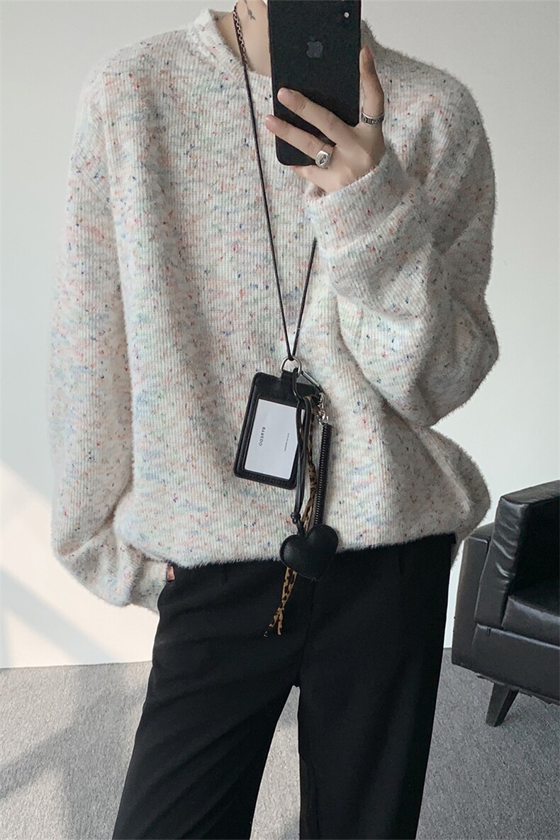 WY10156-特批40控78新款圆领简约套头宽松大码卫衣糯米衣服男,男装卫衣,电商A059