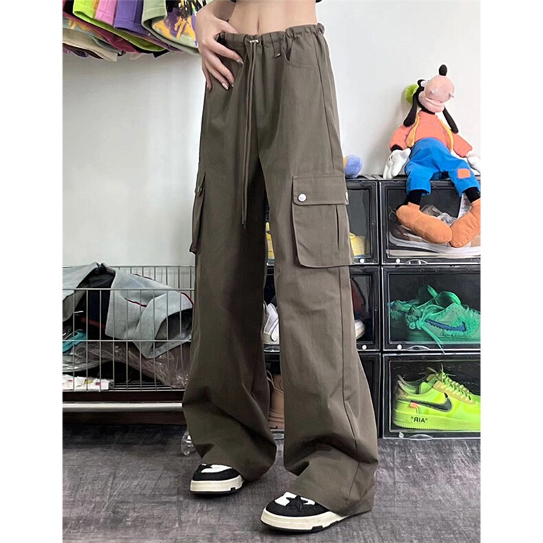 美式复古中腰多口袋工装裤女3宽松直筒休闲裤XZ211-1-K2340-P60,男装工装外套,星座211-1