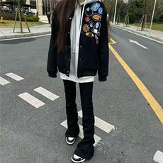 刺绣徽章夹克美式高街刺绣夹克外套男女潮牌秋冬小众棒球服上衣，男装夹克，星座506A