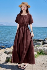 【夏季女装新款】大量现货时尚一起文艺风长款连衣裙，女装连衣裙，魅衣本色