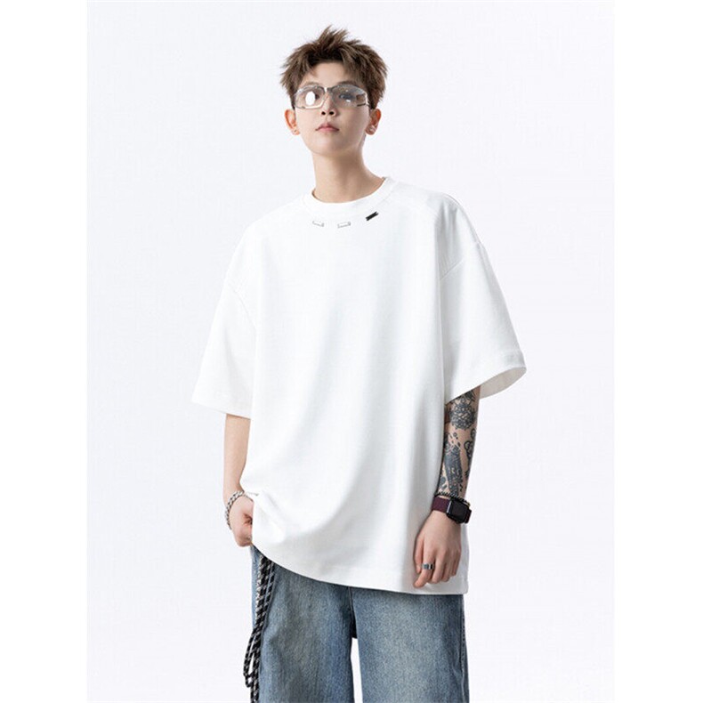 706-T6302-P35260克重磅特P现货夏季痞帅设计感钢标短袖T恤男，男装T恤，星座706