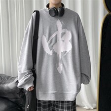 2021秋季新港风短句大码男印花圆领卫衣W5035-P40，男装卫衣，电商A001