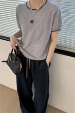 夏季新款圆领针织短袖时尚百搭有气质，女装针织衫/毛衣，锦弘羊绒