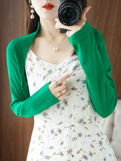 针织短款防晒披肩女长袖外搭上衣夏季防晒空调衫高腰短款披肩，披肩，戎洋