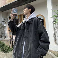春季牛仔外套男ins潮牌潮流bf慵懒风宽松休闲复古夹克JK01206-P60，男装夹克，星座308B-1