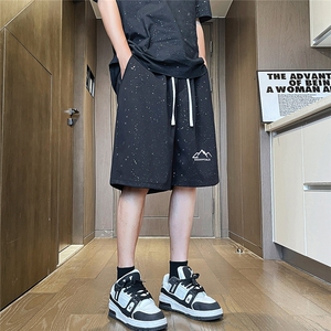抖音得物高品质重磅320克华棉夏季满天星短裤印花男女五分裤特P30图片