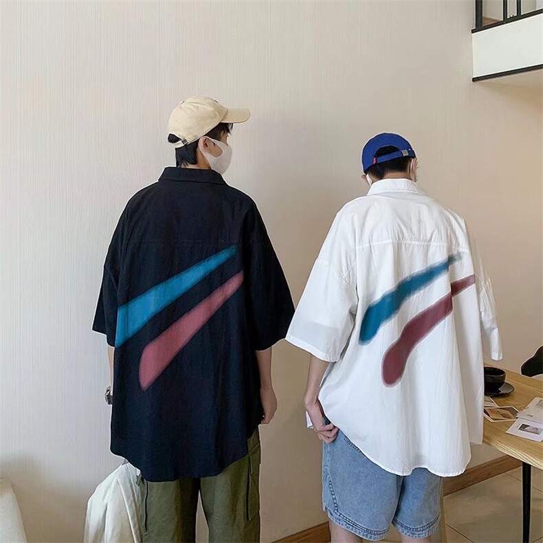 短袖衬衫春款男港风潮流C2205P33,男装衬衫,星座1116-2