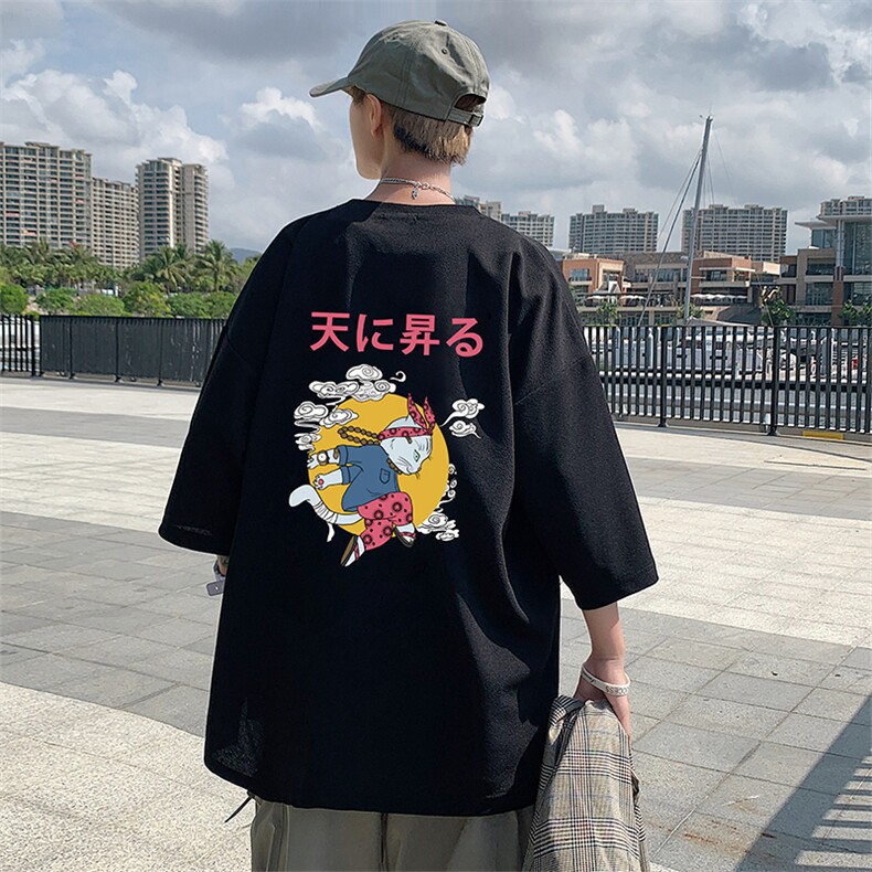 Q11012-P30 春夏季七分袖t恤男大码五分袖男短袖中袖图片